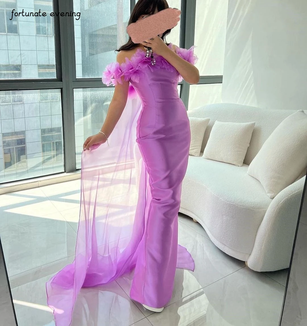 

Fortunate Evening Elegant Vintage Purple Sweet Sexy Flowers Boat Neck Formal Occasion Prom Dress Evening Party Gowns