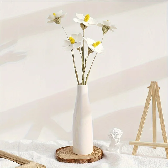 1pc-Modern farmhouse vase decoration, decorative white vase, farmhouse living room ceramic vase tabletop decoration