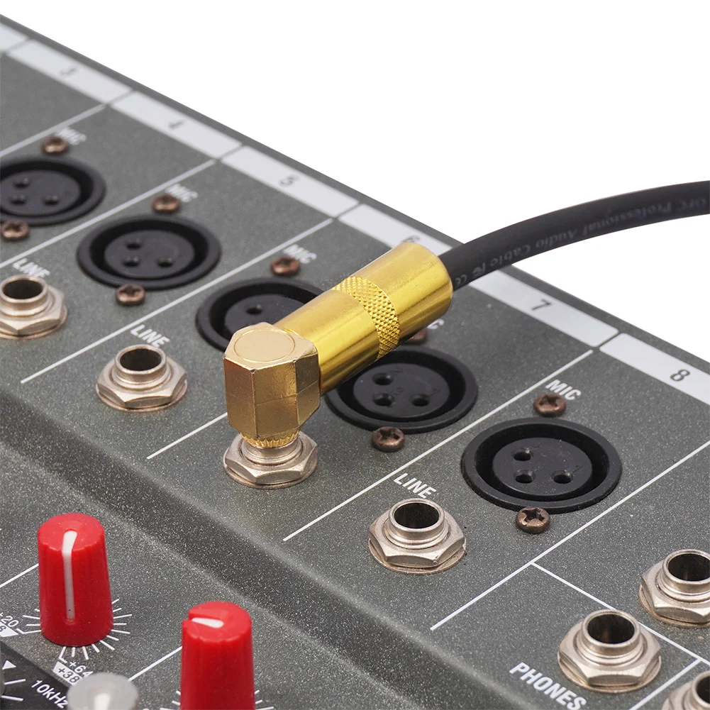 2Pcs 6.35mm Audio 1/4 Inch TS Plug DIY Straight Head 90 Degree Right Angle Head Plug Male Straight Head 90 Degree Elbow Plug