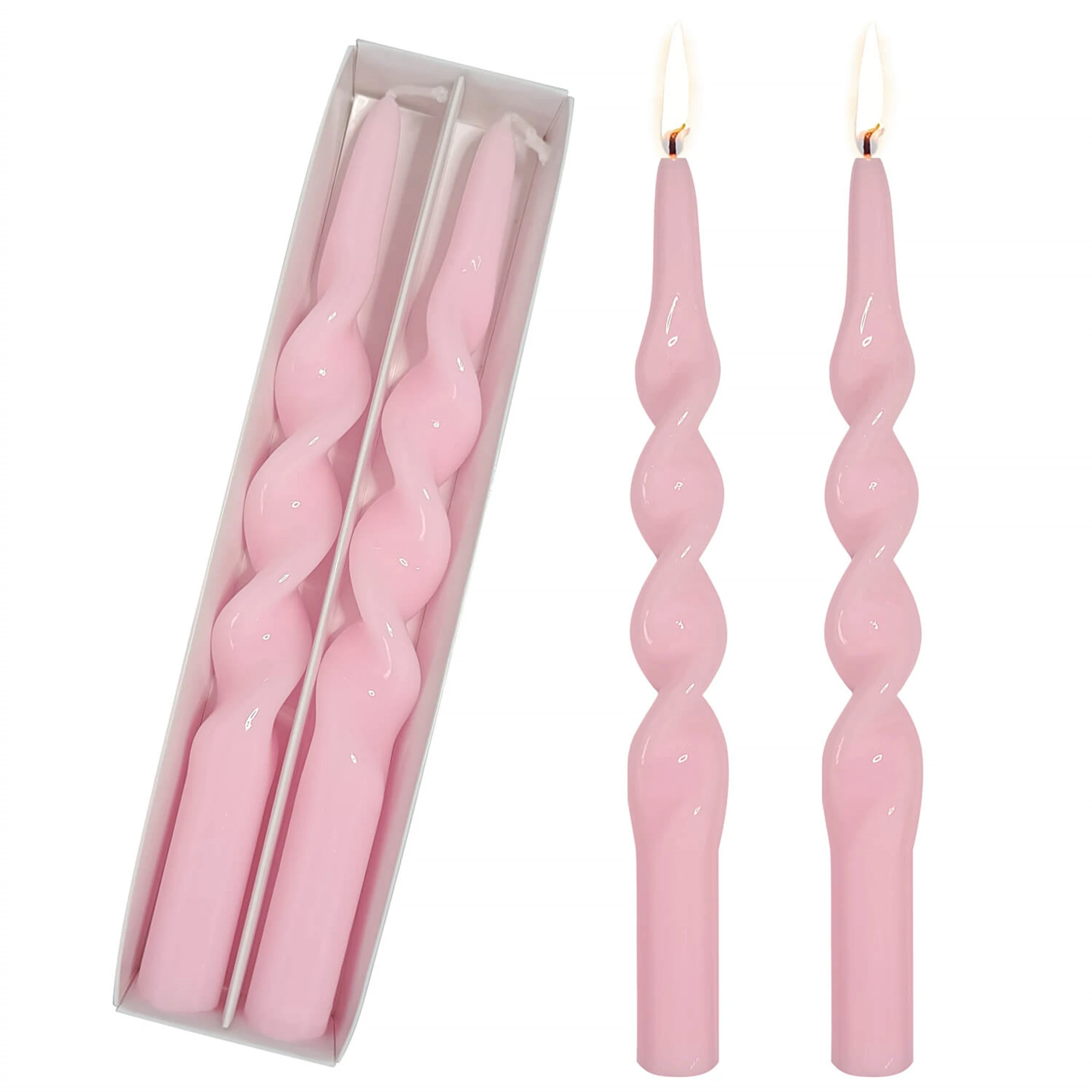 9.5 Inch Handmade Spiral Taper Candles 2pcs Set Flameless Dripless Stick  Candles Color Wax Candles for Dinner Wedding Home Decor - AliExpress