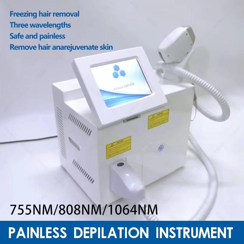 

Professional 808nm Diode Laser Hair Removal Machine Depilation Equipment Three Wavelengths Ice Titanium painless Device For man