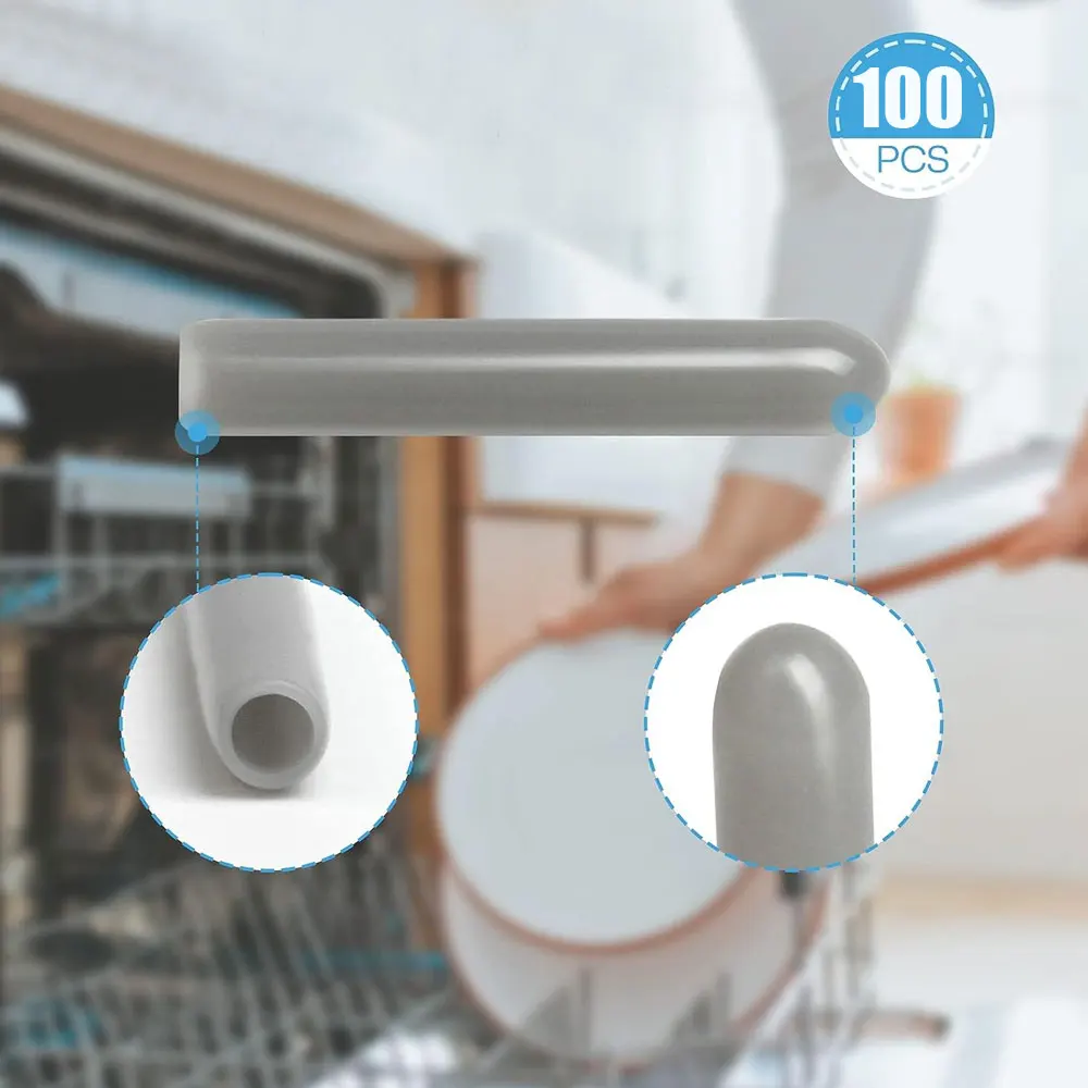 100pcs Dishwasher Rack Caps Tip Cover Cap Flexible Round End Caps Protective Sleeves For Sharp Article To Prevent Collision dishwasher rack caps