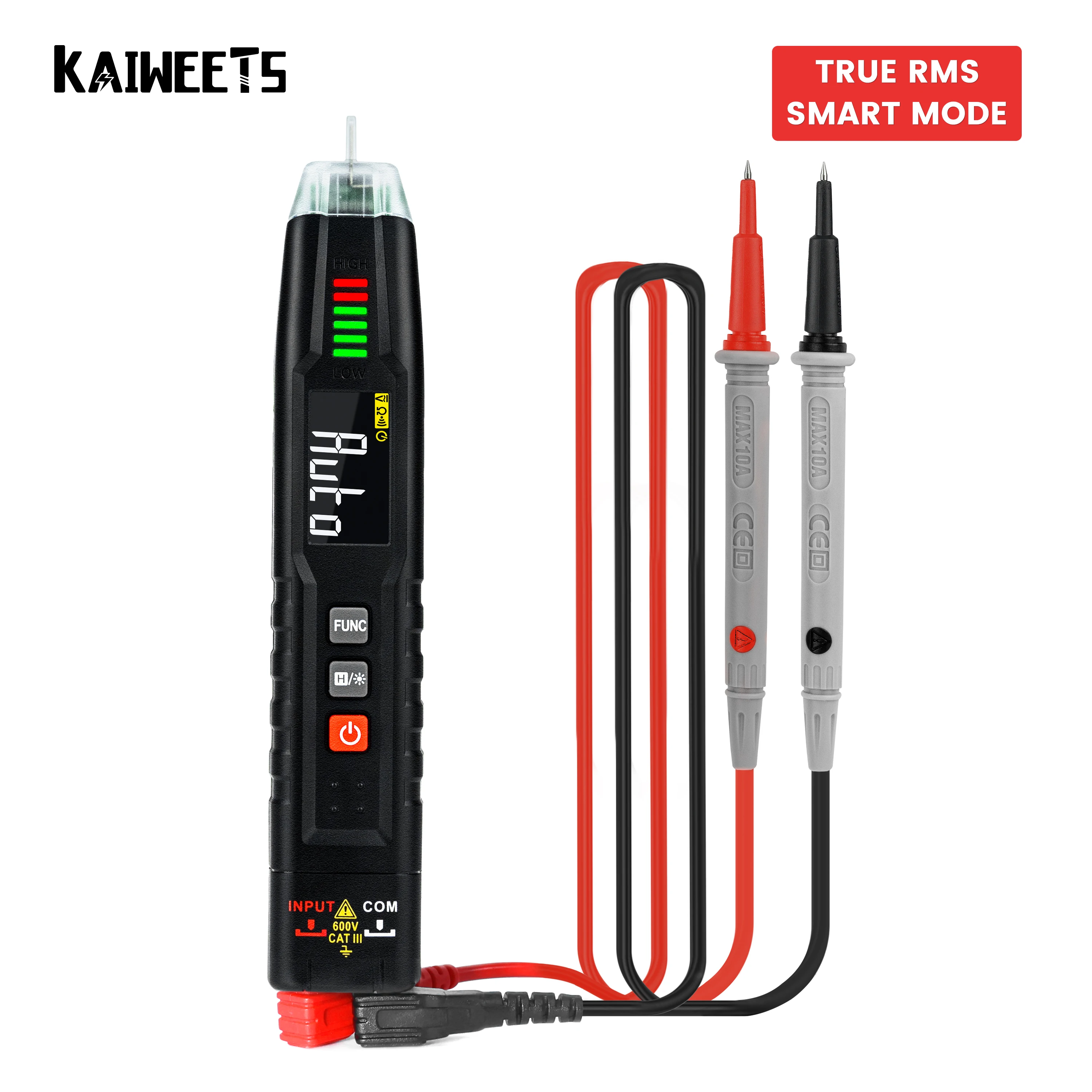 KAIWEETS ST120 Smart Pen Multimètre Testeur de tension numérique DC/AC