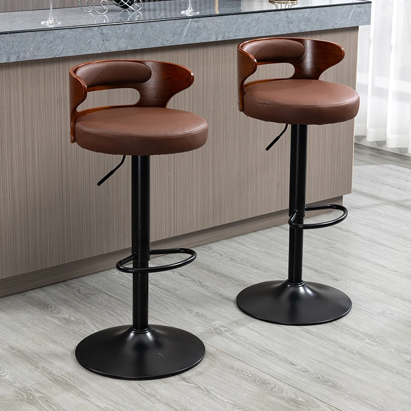 

Nordic bar chair kitchen high bar stool lift bar counter chair Modern leather Swivel chair cafe Front Desk Work stool furniture