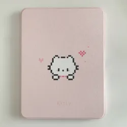 Kawaii Pixel Kitty Cat iPad Case with 360 Rotating Stand and Pencil Holder - iPad A19(2026)11in (Pink)