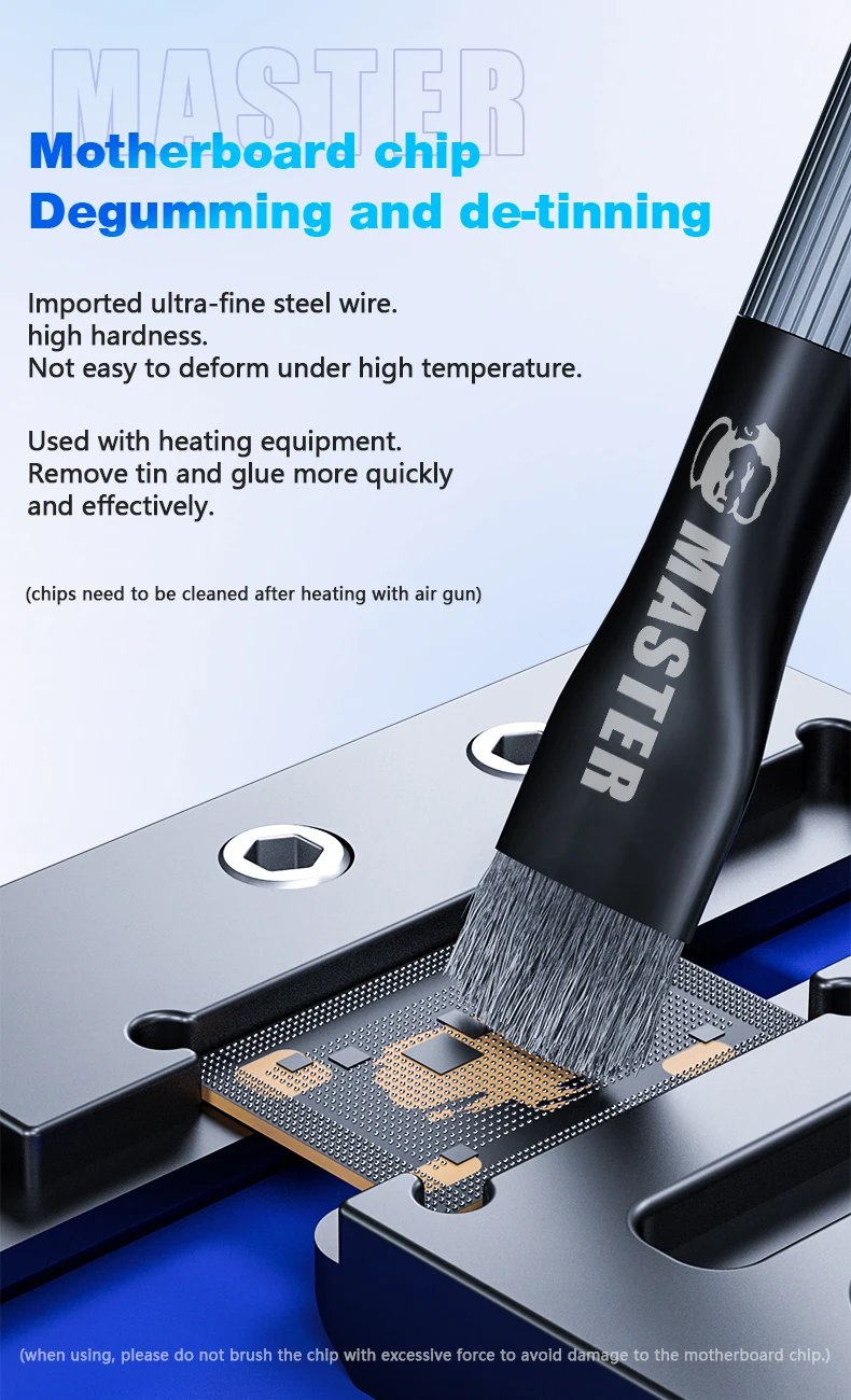 Cleaning Brush Wire Brush Cleaning Brush Set Wire Cleaning Brush Electric Wire Brush PCB Dust Brush IC Cleaning Brush Pipe Brush MECHANIC OFFICIAL Bristle/Steel Degumming Brush For Motherboard Chip Dust Cleaning PCB CPU Board Phone Repair Glue Remove