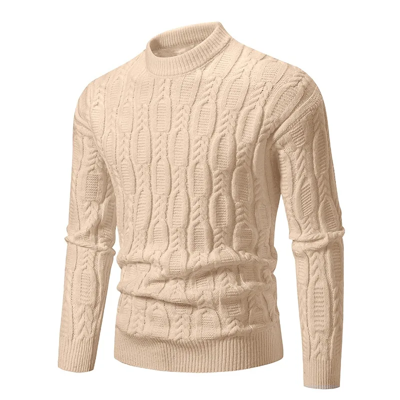 New Men's Crew Neck Sweater Soft Casual Sweaters for Men Autumn Classic Pullover Sweaters Mock Turtleneck Knitted Streetwear 3