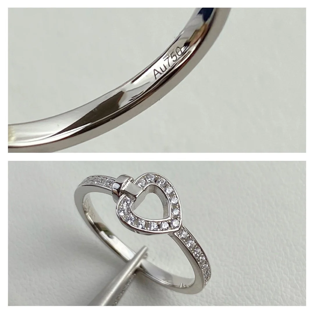 2022 Hot Brand Electroplating Gold Process Of Love Lock Ringr Micro Inlaid High Carbon Diamond New Four Claw RingJewellery