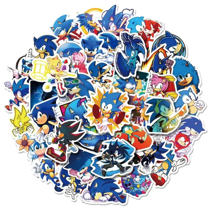 

Sonic The Hedgehog Cartoon Stickers High-value Creative Game Peripheral Guitar Laptop Water Cup Waterproof Children's Stickers