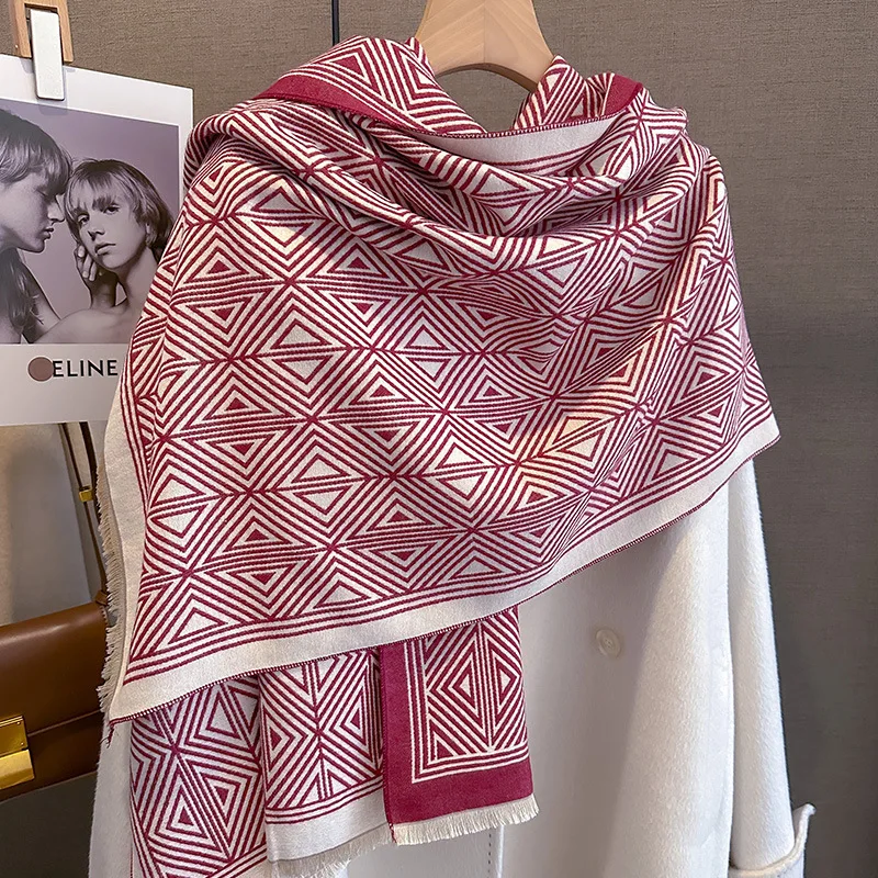 

Модные женские шали, палантины 2023, зимний кашемировый шарф для женщин, шарфы из пашмины с вышивкой листьев, хиджаб с кисточками, плотный теплый палантин