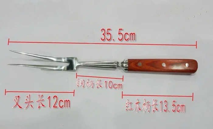 High quality teppanyaki meat roasting fork stainless steel steak barbecue tools big barbecue fork