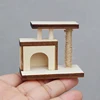 Mini House Cat Tree Model Accessories Miniature Furniture Wooden Adornment Dollhouse Cat Climbing Frame Cat Tower Model 5