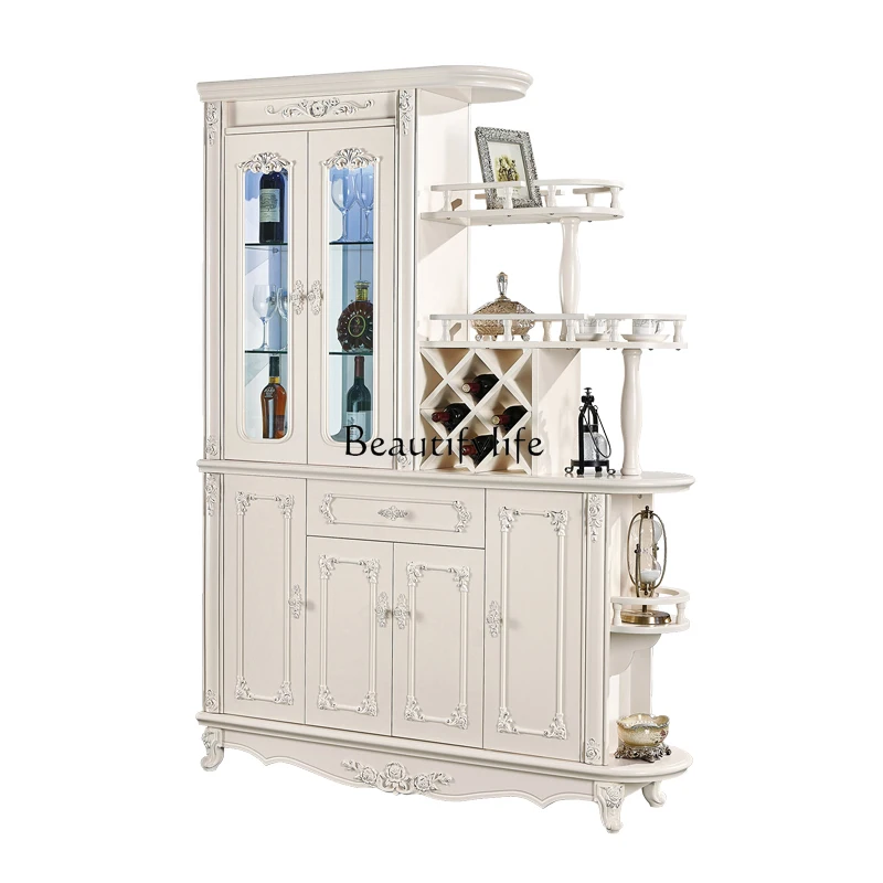 

European Style Hallway Partition Wine Cabinet Double-Sided Screen Simple Curio Cabinet