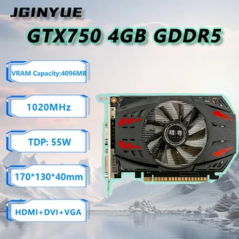 JGINYUE GTX750 4GB Graphics Card GDDR5 128Bit HDMI DVI VGA PCI-E 3.0 GPU GTX750 Gaming Video Card For ITX case