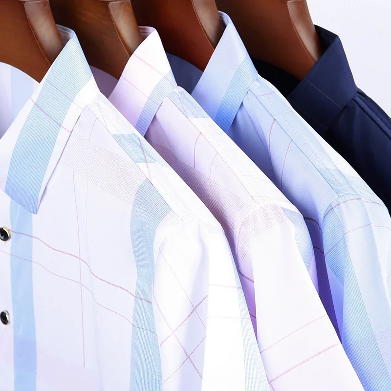 Men Casual Printed Short Sleeved Lapel Shirt Summer Fashion Comfort No Ironing Wrinkle Resistant