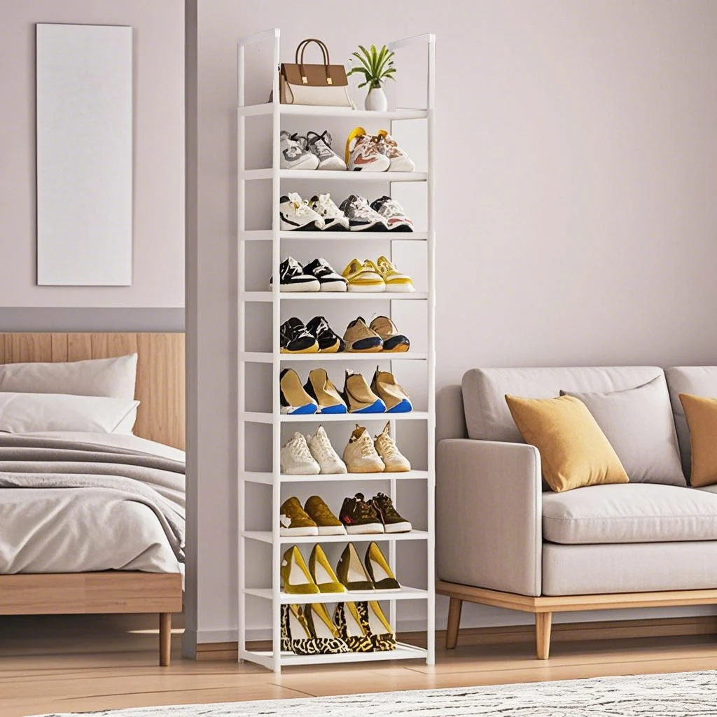 10-Tier shoe rack organizer Save Space 20-25 pairs Sturdy Shoe Shelf for Closets Entryway