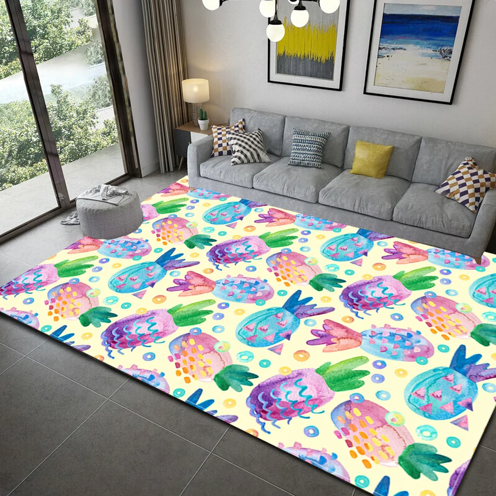 

HXTropical Green Leaves Area Rug Watercolor Painting Polyester Area Rug Mat Carpet for Living Room Floor Mat Home Decor