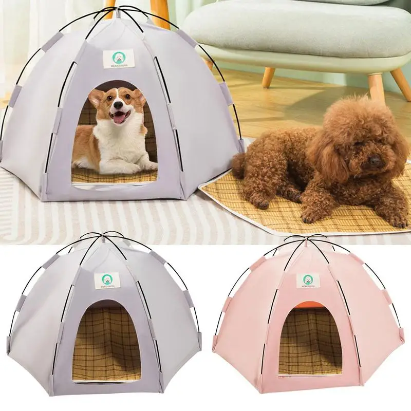 

Cat Bed Tent Teepee Pet Nest Foldable Cat Teepee Breathable Cat Bed Cave Cat Play Tents Summer Cat House For Small Medium Cats