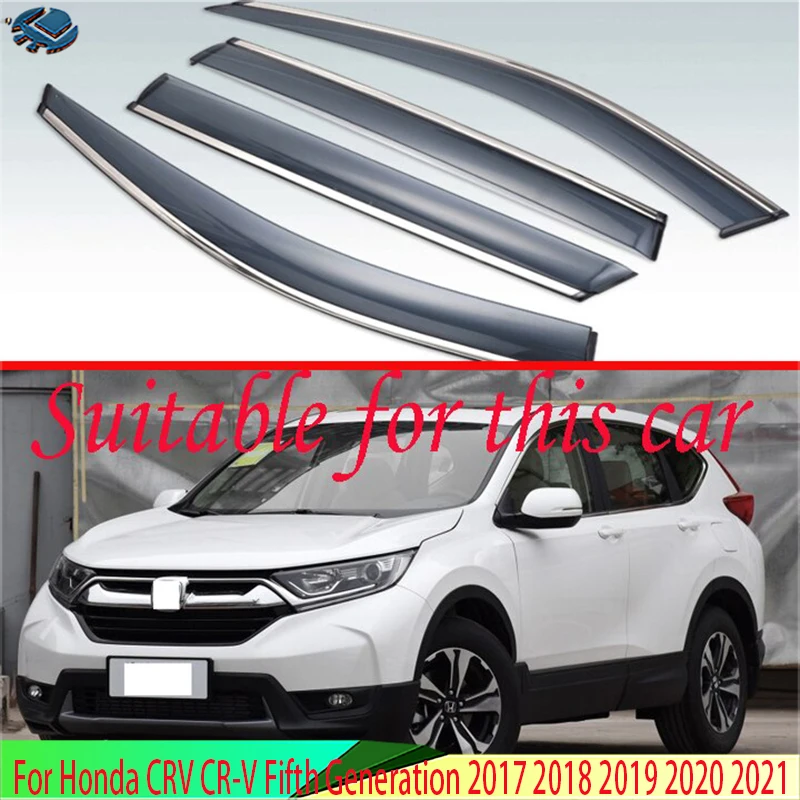 For Honda CRV CR-V Fifth Generation 2017 2018 2019 2020 2021 Plastic Exterior Visor Vent Shades Window Sun Rain Guard Deflector |