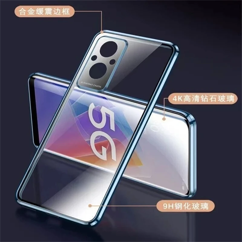 Full 360° Protective Magnetic Phone Case with Tempered Glass