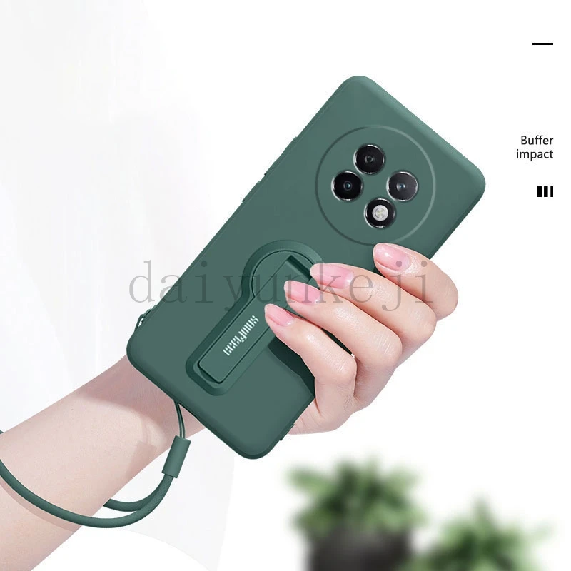 Silicone Soft Protective Phone Case with Holder Bracket and Screen Protector Film