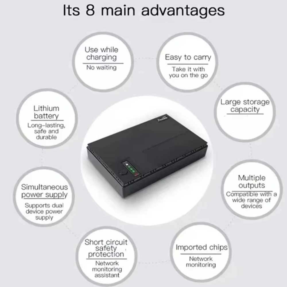 10400Mah Uninterruptible Power Supply for Router 5V9V12V Optical Cat Monitor