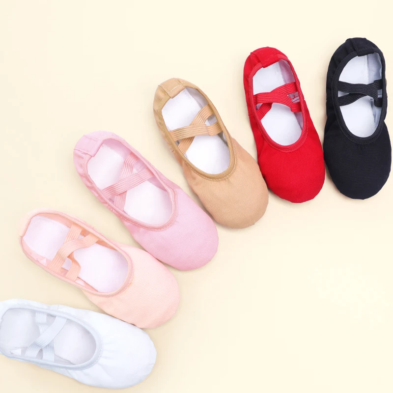 Zapatillas de Ballet para niñas y mujeres, zapatos de baile de Ballet, zapatos de entrenamiento de gimnasia para adultos, zapatos de Ballet de suela suave de lona