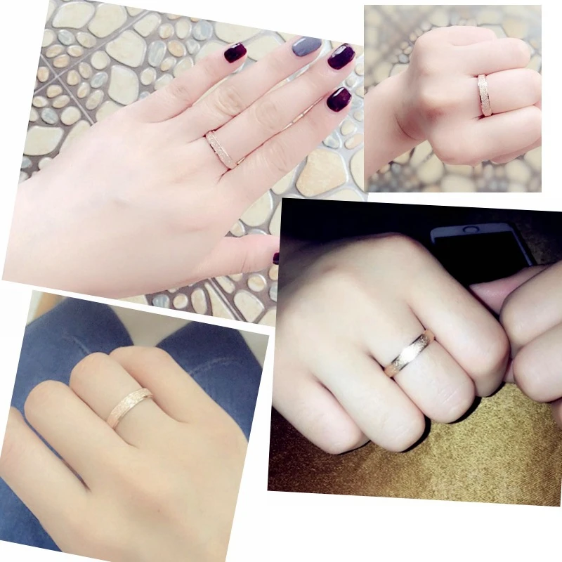 4mm 6mm Stainless Steel Frosted Pearl Sand Ring Men and Women Titanium Steel Ring Couple Wedding Engagement Jewelry couples rings stainless steel ring finger ring wedding rings wedding ring