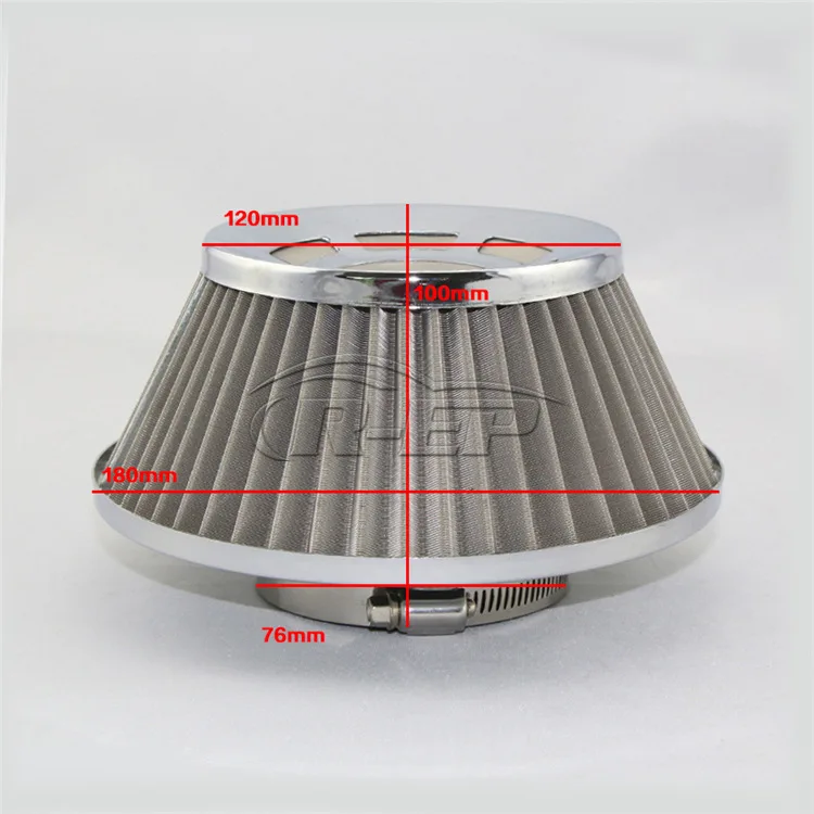 Automotive Air Filter 76MM Stainless Steel Net Mushroom Head High Flow Air
