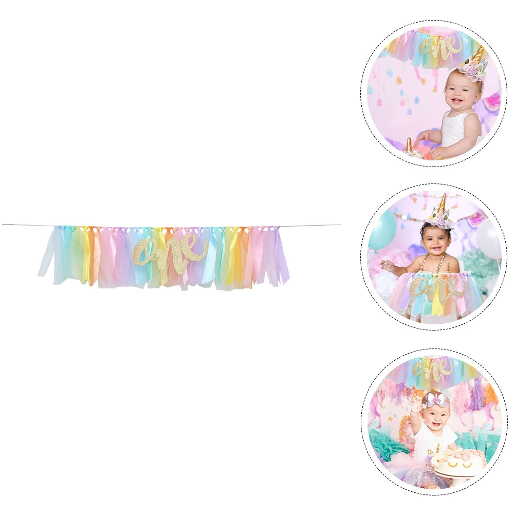 

Baby Birthday Pull Flag Party Supply Chair Banner Tablecloths Infant Decoration