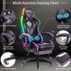 Gaming Chair with PVC Leather Massage Swivel Ergonomic Reclining High Back Office Chair Height Adjustable Headrest Lumbar Suppor 3