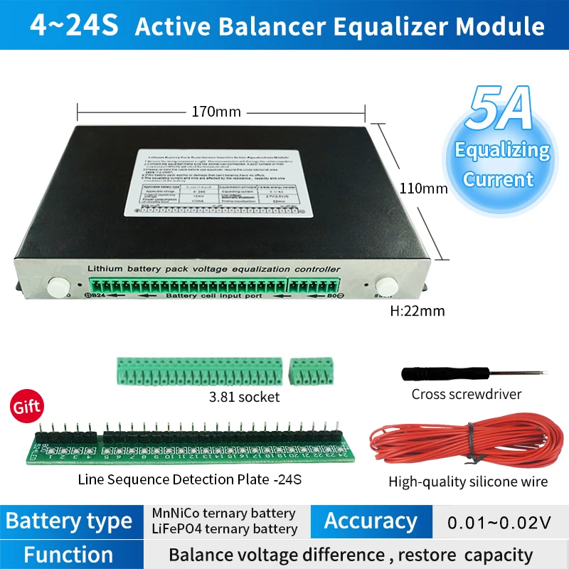 Heltec 424s 8a Balanceador Ativo Equalizador Ativo Lifepo4 Capacitor de Energia da Bateria Lipo 8s 10s 12s 16s 20s - Image 4