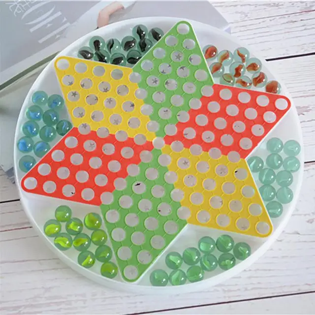 Glass Bead Checkers Educational Game Toy Interactive Flying Chess Intelligence Trainer for Kids Children 3
