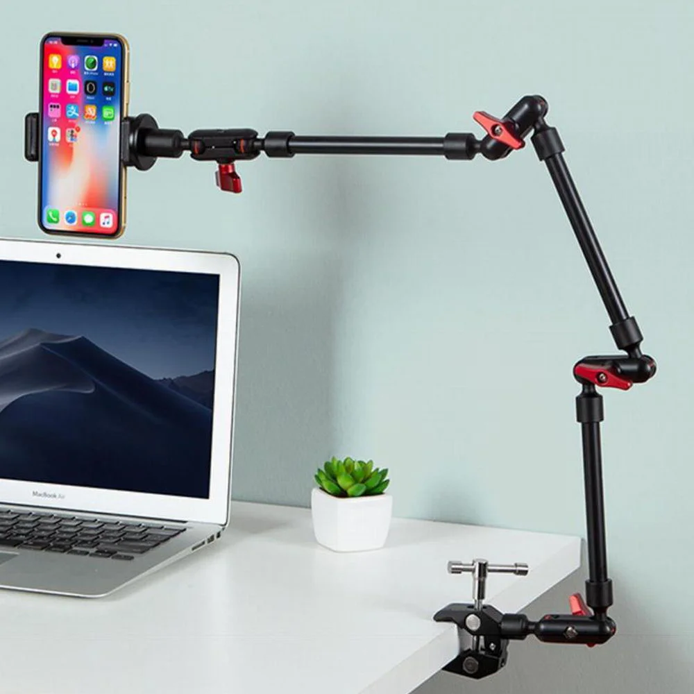 Dual Threaded Magic Arm Round Bar Arm Mount with MagSafe Magnetic Hold