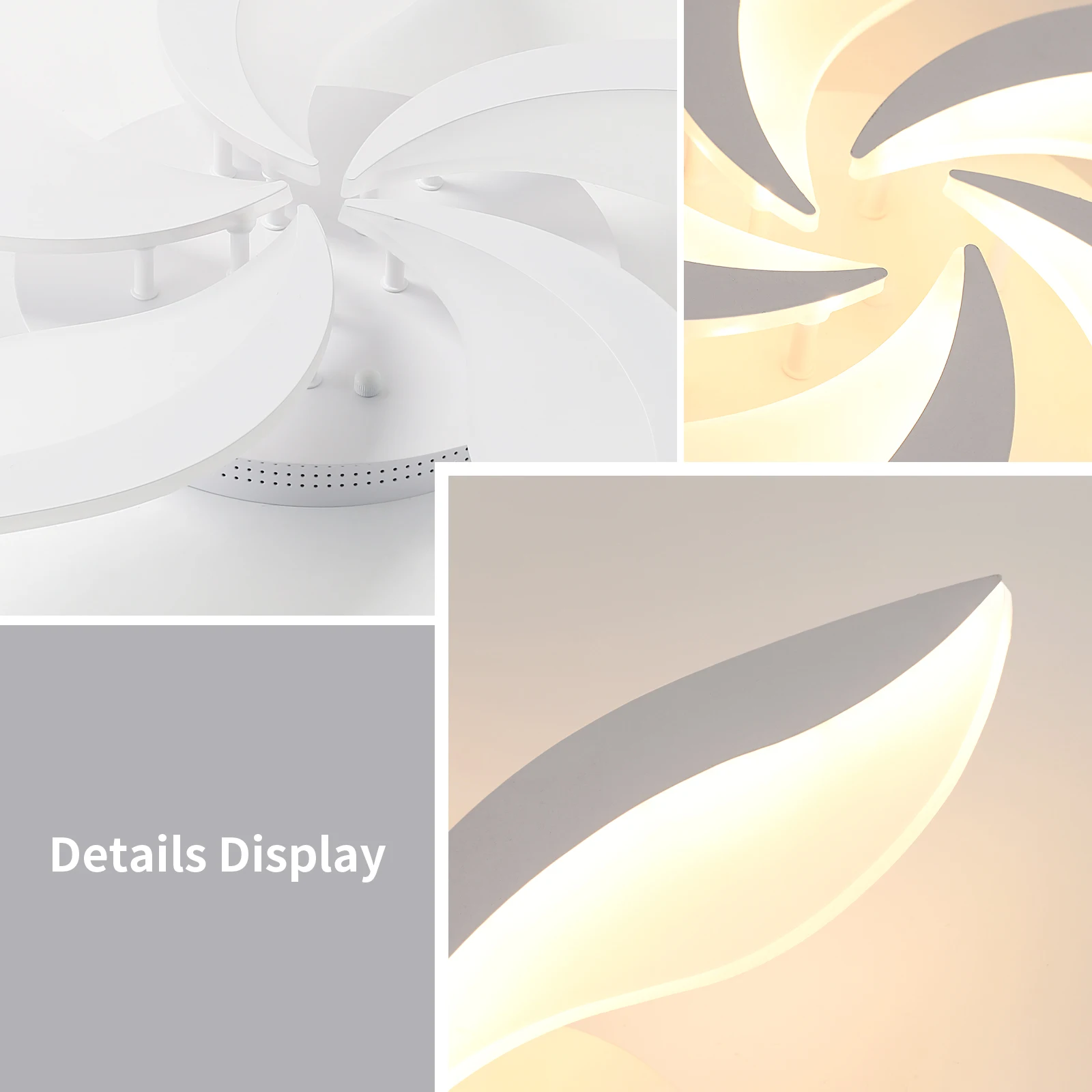 Modern LED Ceiling Light Fixture,Dimmable LED Ceiling Light with Remote Control,3000K-6500K White Flush Mount Lamp