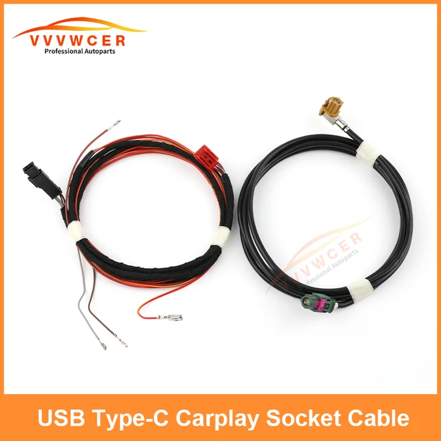 Oem cns 3,0 mib usb typ-c carplay buchse kabel vorne hinten usb adapter  kabelbaum für vw tiguan mk2 - AliExpress