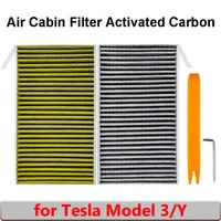 Filtre de climatisation pour cabine Tesla modèle 3 Y, avec charbon actif, remplacement de cabine, accessoires de voiture 1