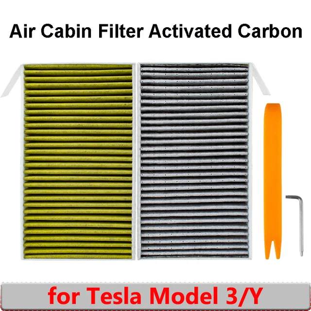 Filtre de climatisation pour cabine Tesla modèle 3 Y, avec charbon actif, remplacement de cabine, accessoires de voiture 1