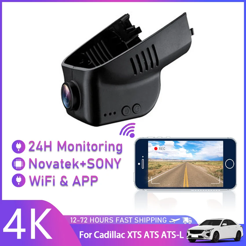 

UHD 4K Car DVR WiFi Dash Cam 24H Parking Monitor For Cadillac XTS ATS ATS-L Low to medium configuration 2015 2016 2017 2018 2019