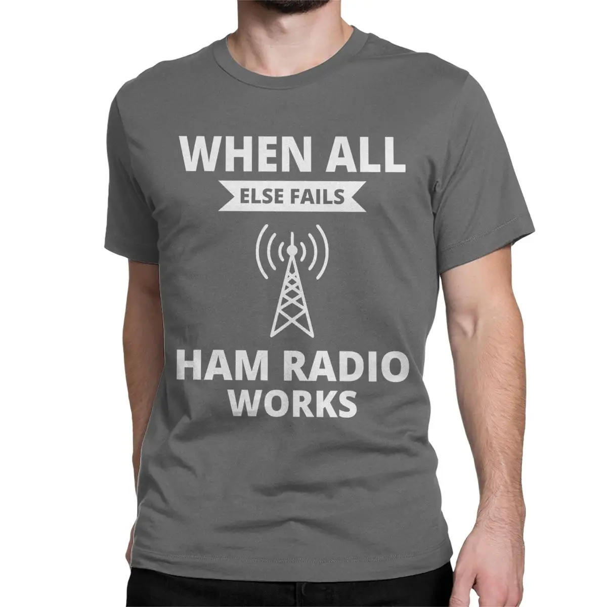 thumbnail image 1 of Camiseta de radioaficionado con humor para hombre y mujer, de algodón puro, divertida, de cuello redondo, de manga corta, ideal como regalo., 1 of 7