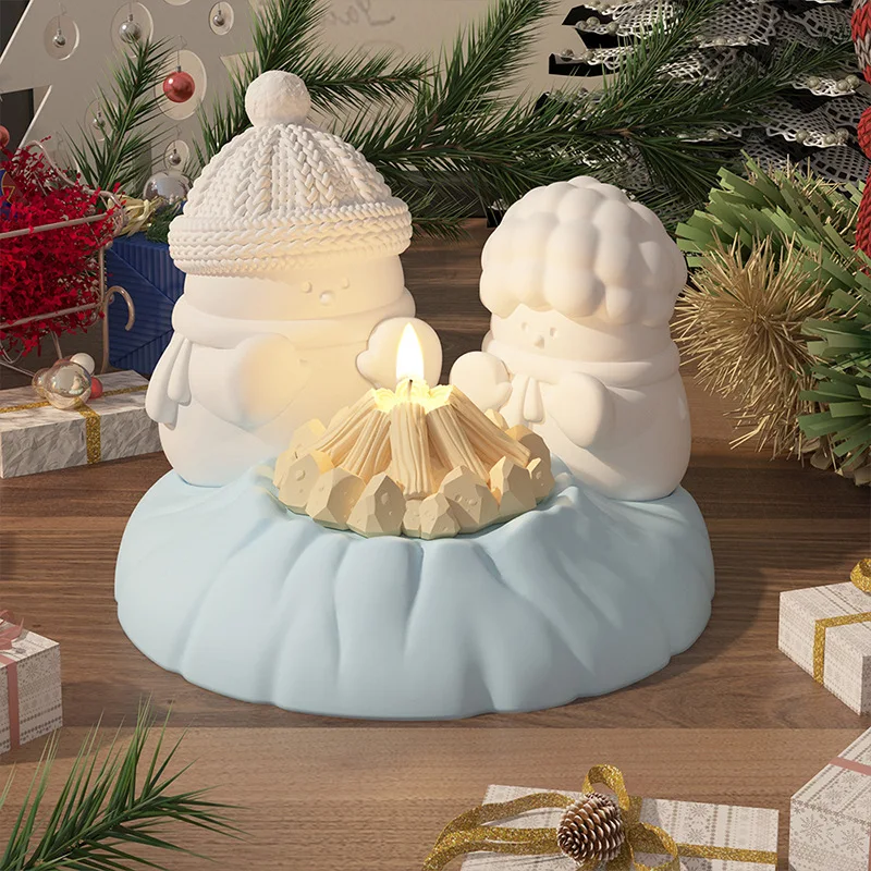 4pcs Christmas Snowman Silicone Mold Set Aromatherapy Candles - 3D Decoration Craft Kit, Perfect for Creative Home Decoration
