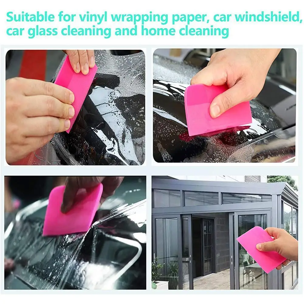 Pink Scraper Soft Rubber Car Window Squeegee Tint Tools Office Scraper Wrap Glass Water Home Vinyl 2023 Auto Wiper C4B3