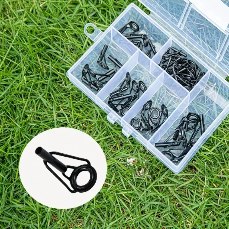

YUSUPKOO 80pcs/lot Fishing Rod Guide Tip Kit Stainless Steel Fishing Rod Tip Replacement Repair Kit Tips Rod Fishing Accessories