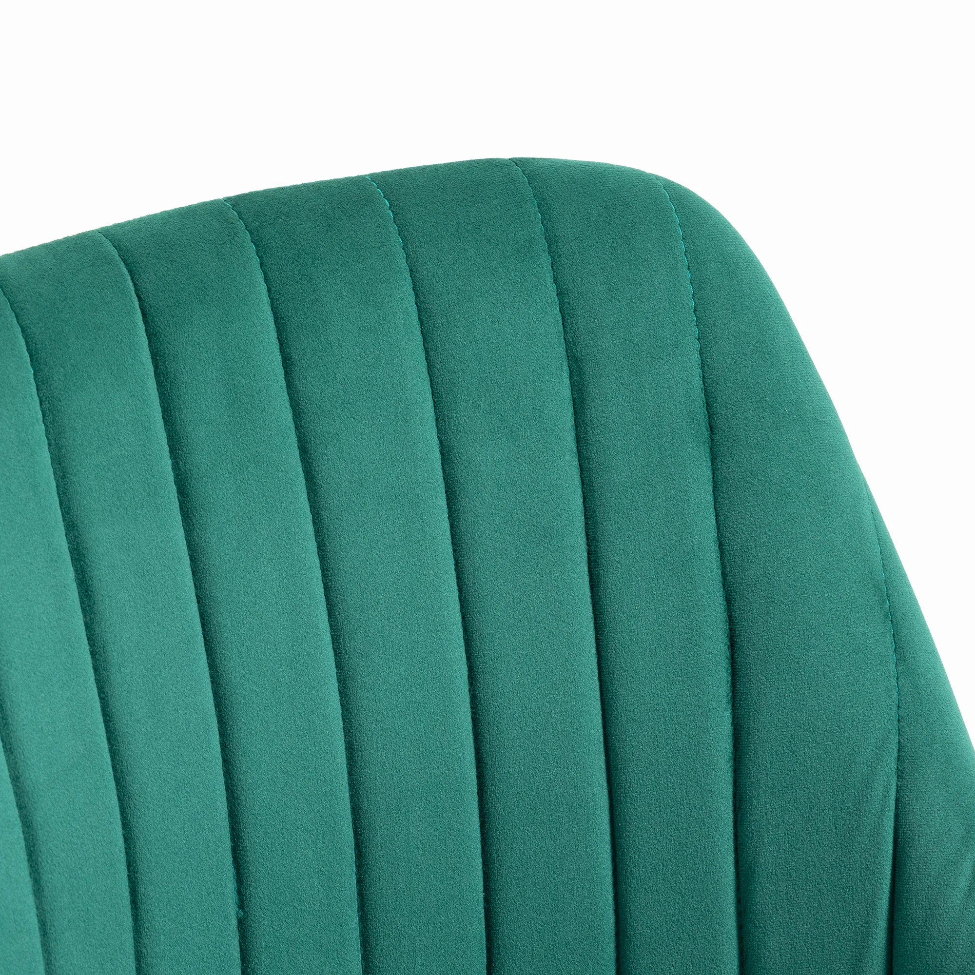 Vinsetto Mid-Back Office Chair, Velvet Fabric Swivel Scallop Shape Computer Desk Chair for Home Office or Bedroom, Green 4