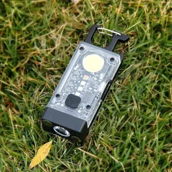 Rechargeable Solar-Powered COB Keychain Work Light with 9 Modes and Magnetic Base (S0305  Black)