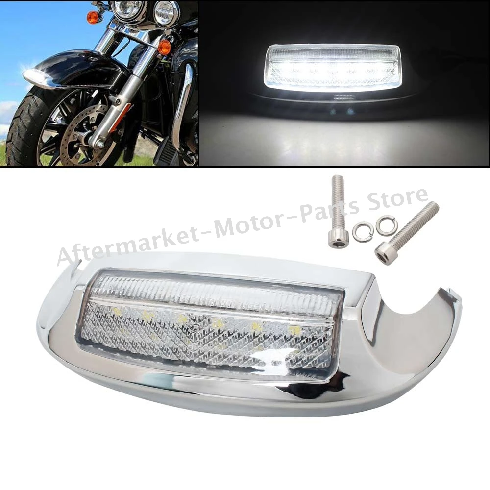 

Motorcycle LED Front Fender Tip Light Lamp Edge For Harley Touring Electra Glide Ultra Classic FLHTCUL FLHTK FLHTKL Tri Glide