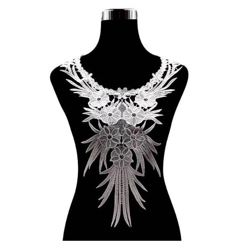 Luxury flower white Embroidery lace fabric trim ribbon DIY sewing bridal applique collar craft Womens dresses wedding decor lace ribbon lace fabric lace sewing accessories lace sewing supplies lace accessories lace garment accessories lace decoration clothing craft accessories