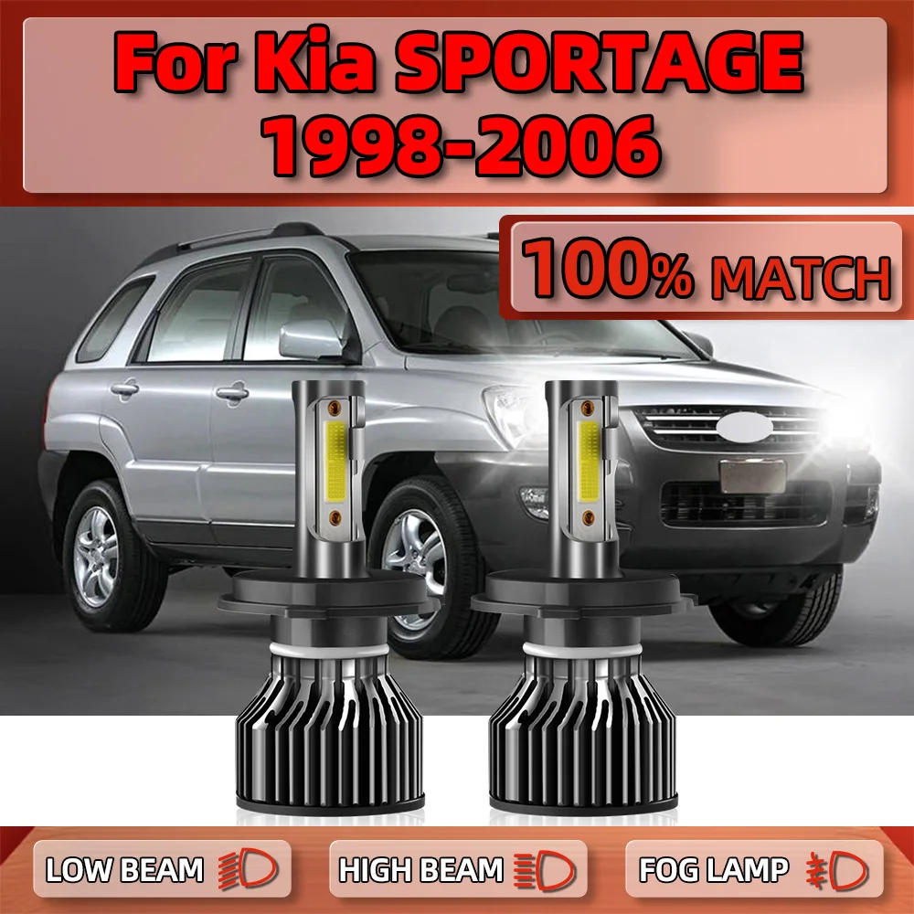 

H4 LED Headlight Bulbs 120W 20000LM Super Bright Auto Lamps 6000K White For Kia SPORTAGE 1998-2000 2001 2002 2003 2004 2005 2006