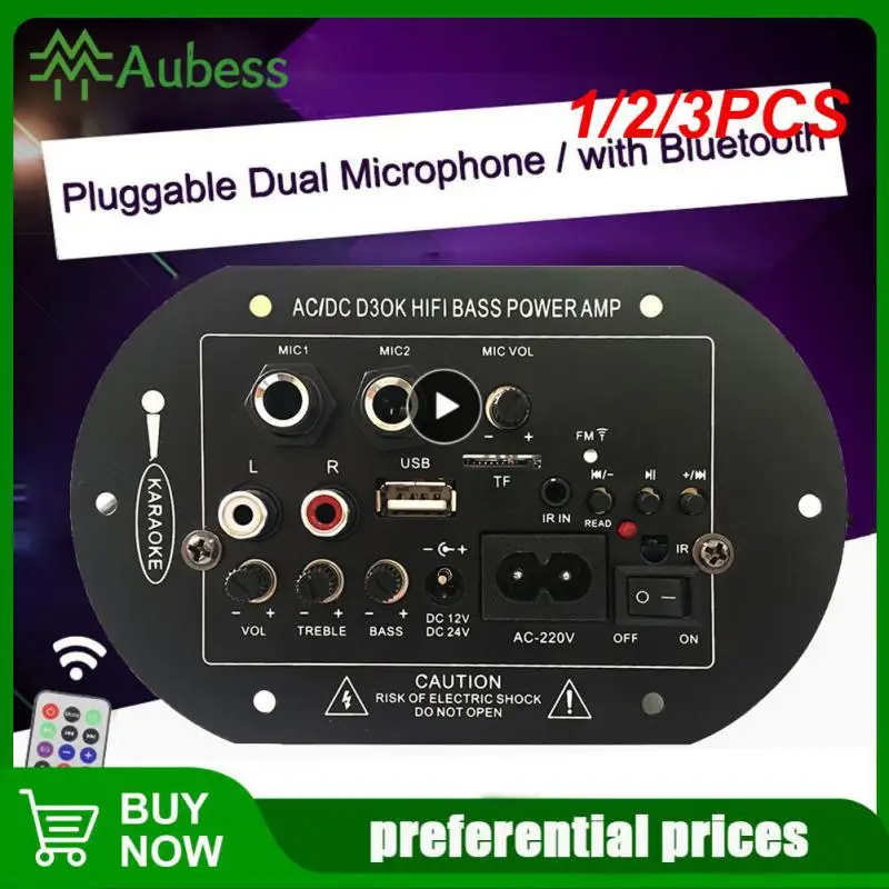 

Плата усилителя звука 120 Вт, 1/2/3 шт., сабвуфер, Двойной микрофонный AMP модуль для 4 Ом, 8-12 дюймов, динамик 12/24 В, 110/220 В