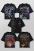 YA Trendy Brand Oversized T-shirt Street Leisure  Breathable Large Material Tshirt Animation Graphic Tee Short Sleeve Top 4